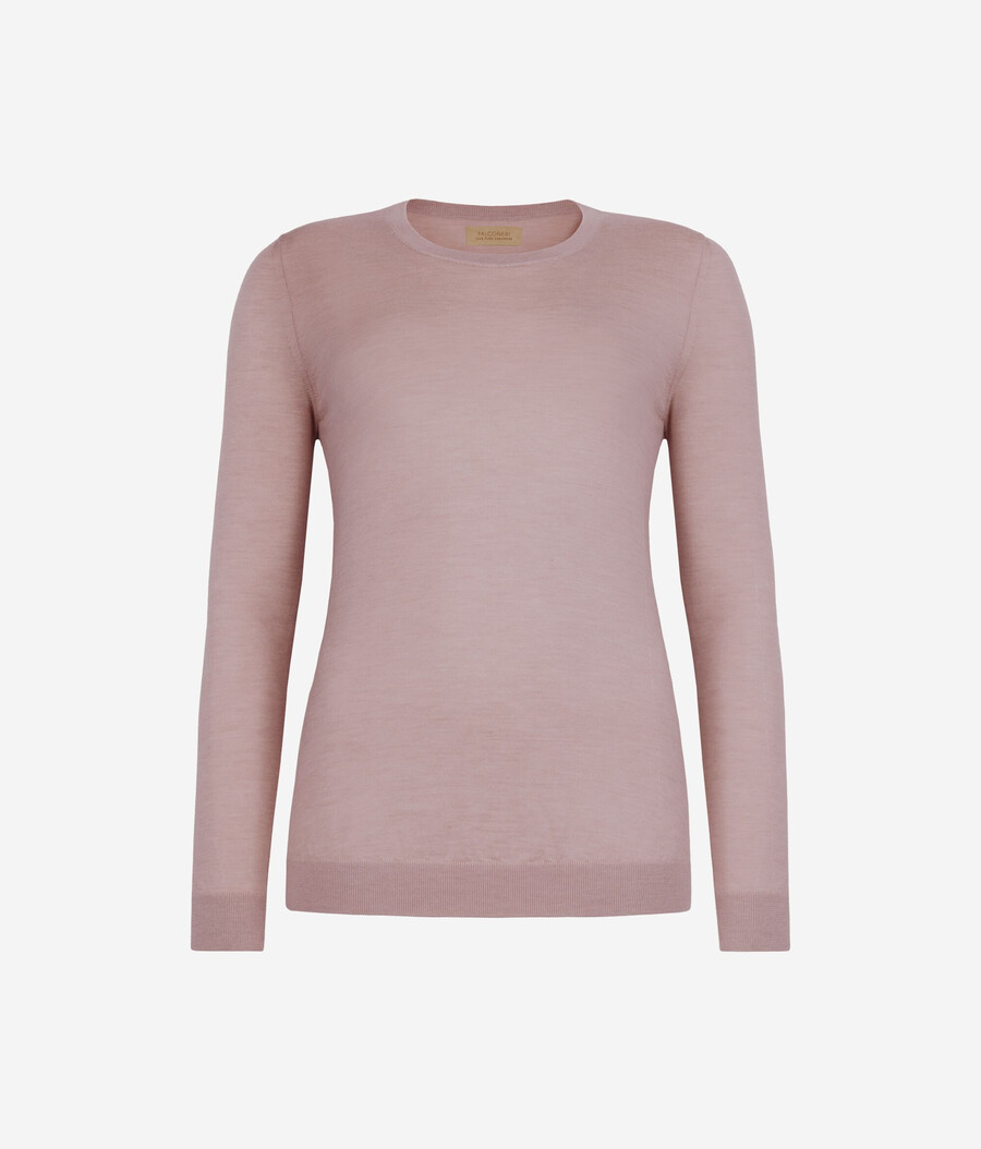 rundhals-pullover aus ultrafeinem kaschmir