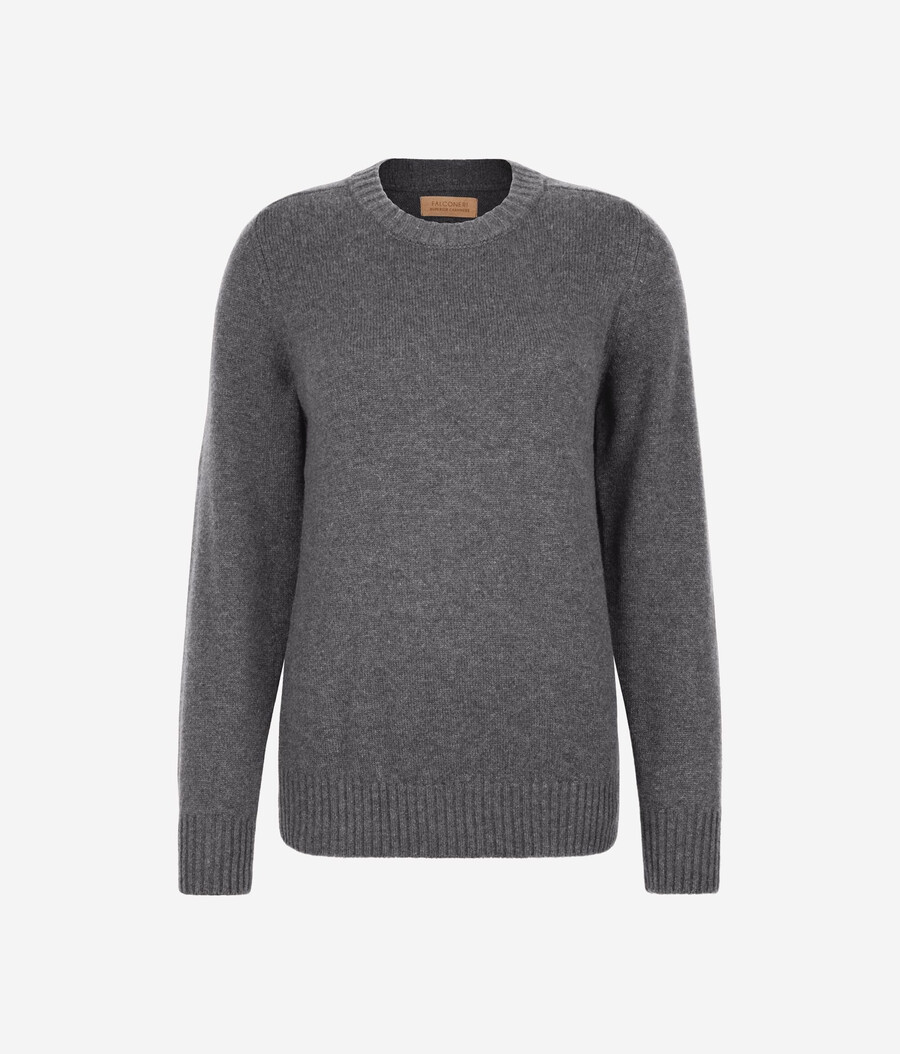 ultraweicher kaschmirpullover mit rundhalsausschnitt und eingesetzten Ärmeln