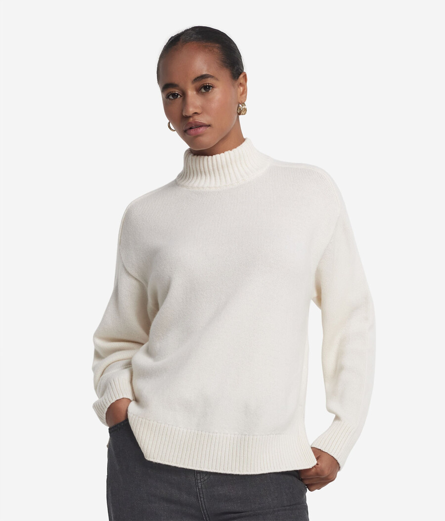 ultraweicher kaschmir-rollkragenpullover mit eingesetzten Ärmeln