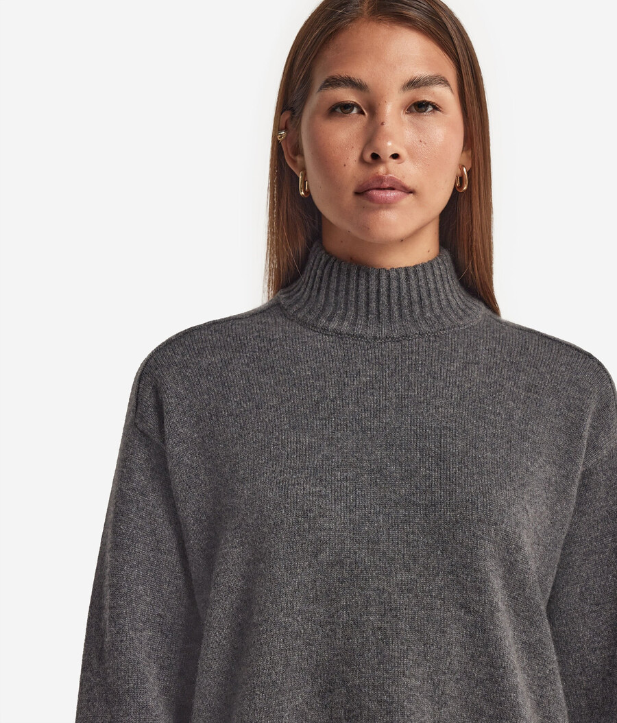 ultraweicher kaschmir-rollkragenpullover mit eingesetzten Ärmeln