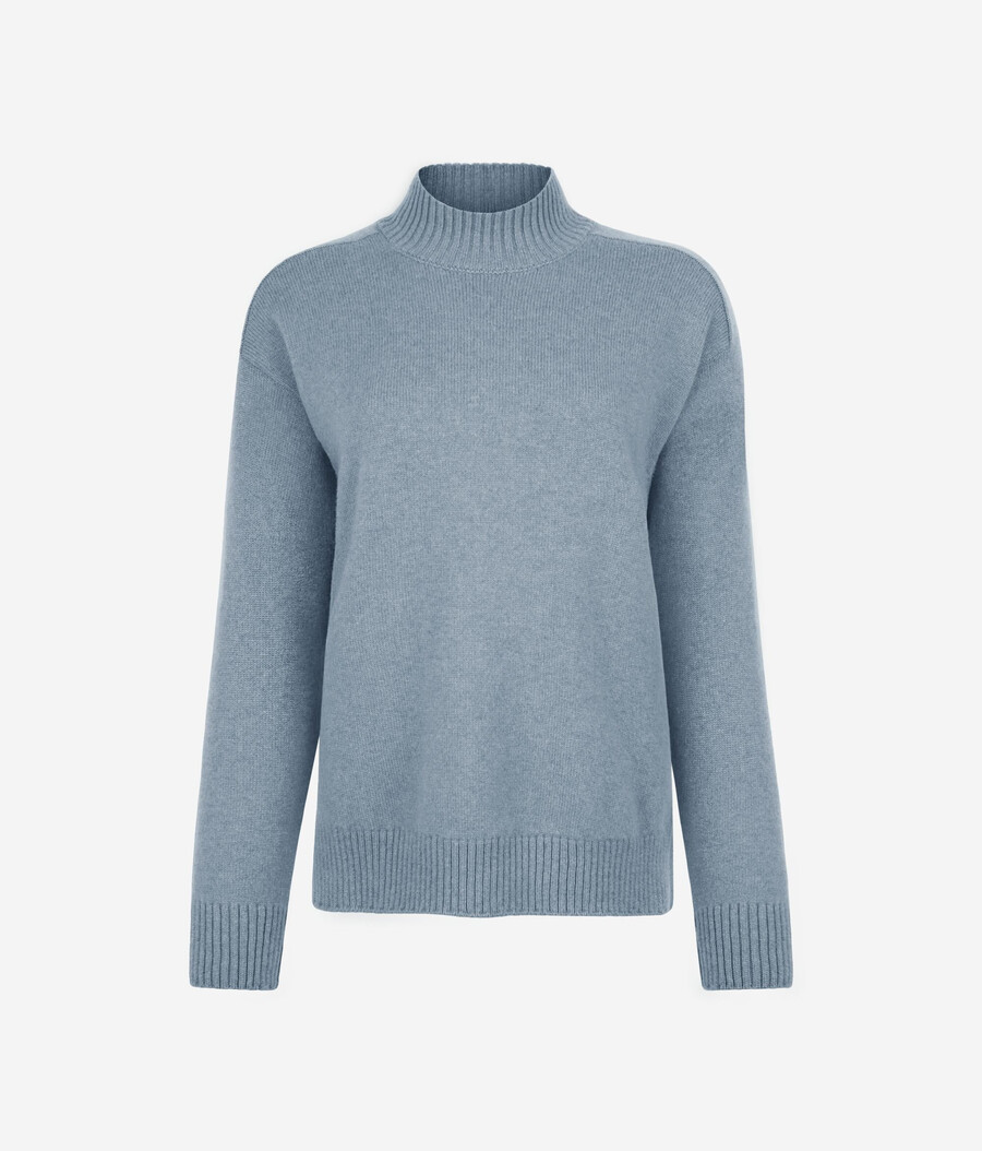 ultraweicher kaschmir-rollkragenpullover mit eingesetzten Ärmeln
