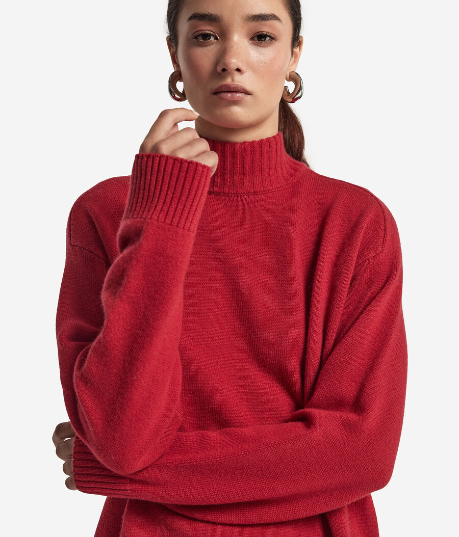 ultraweicher kaschmir-rollkragenpullover mit eingesetzten Ärmeln