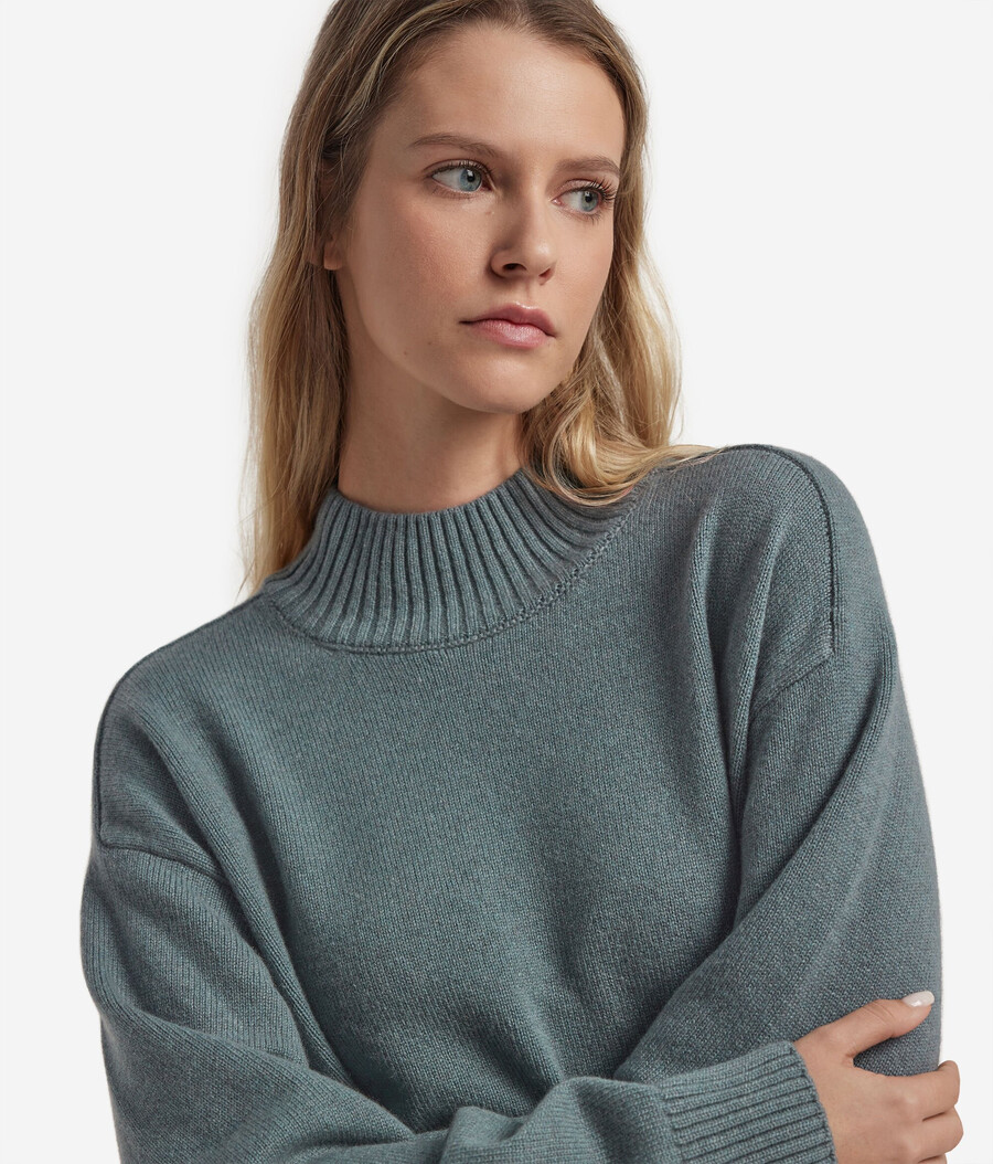 ultraweicher kaschmir-rollkragenpullover mit eingesetzten Ärmeln