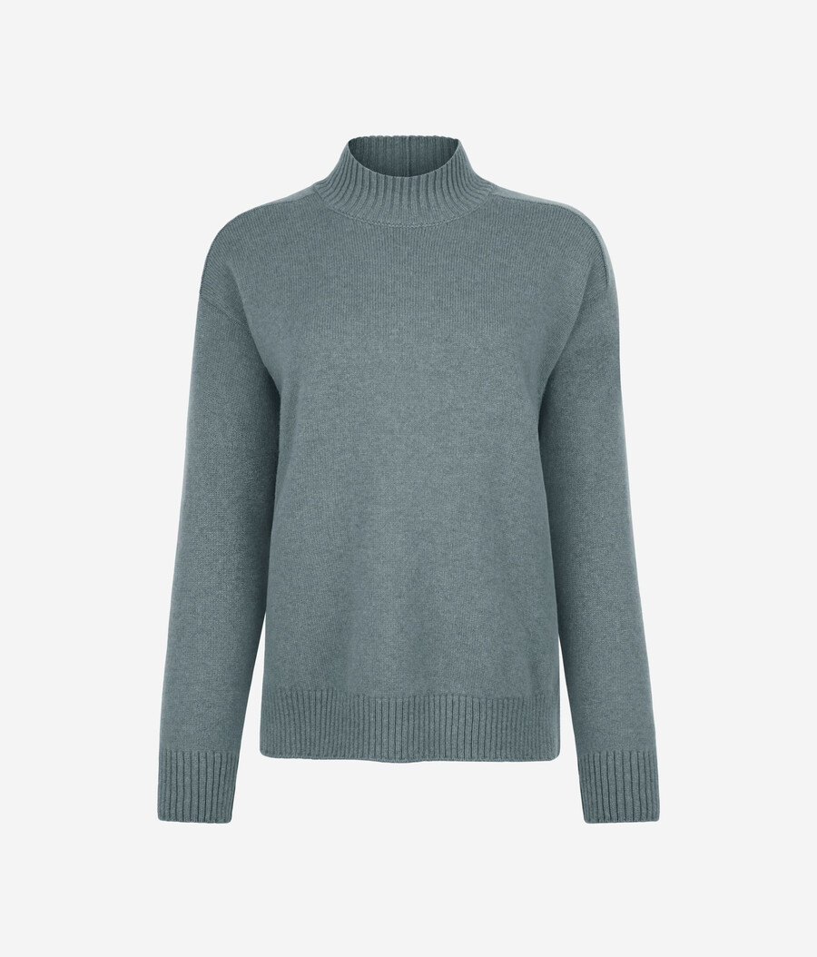 ultraweicher kaschmir-rollkragenpullover mit eingesetzten Ärmeln