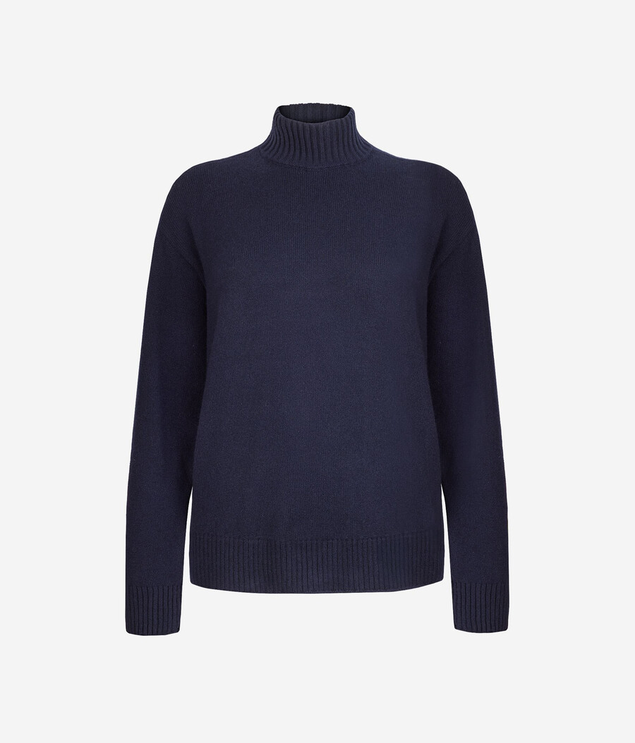 ultraweicher kaschmir-rollkragenpullover mit eingesetzten Ärmeln