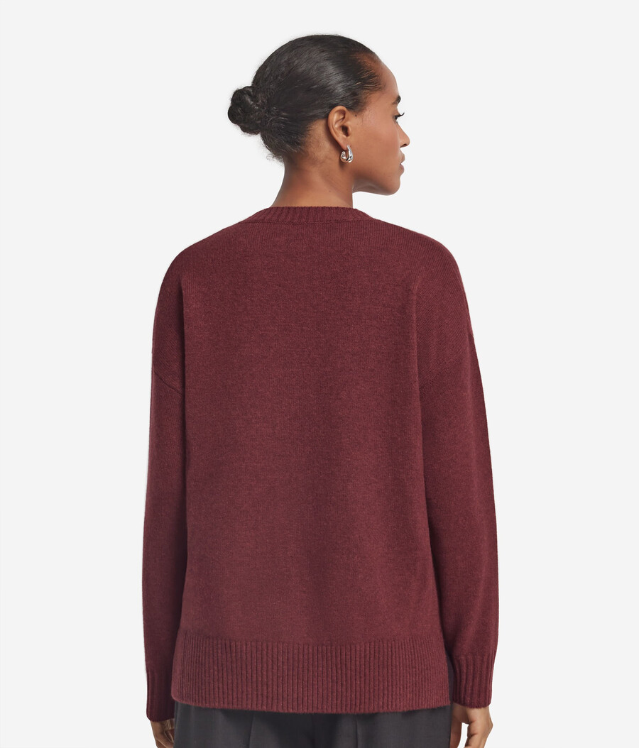 ultraweicher kaschmirpullover mit rundhalsausschnitt und schlitzen