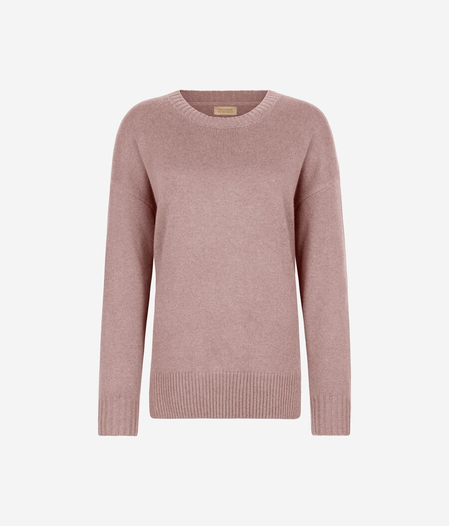 ultraweicher kaschmirpullover mit rundhalsausschnitt und schlitzen
