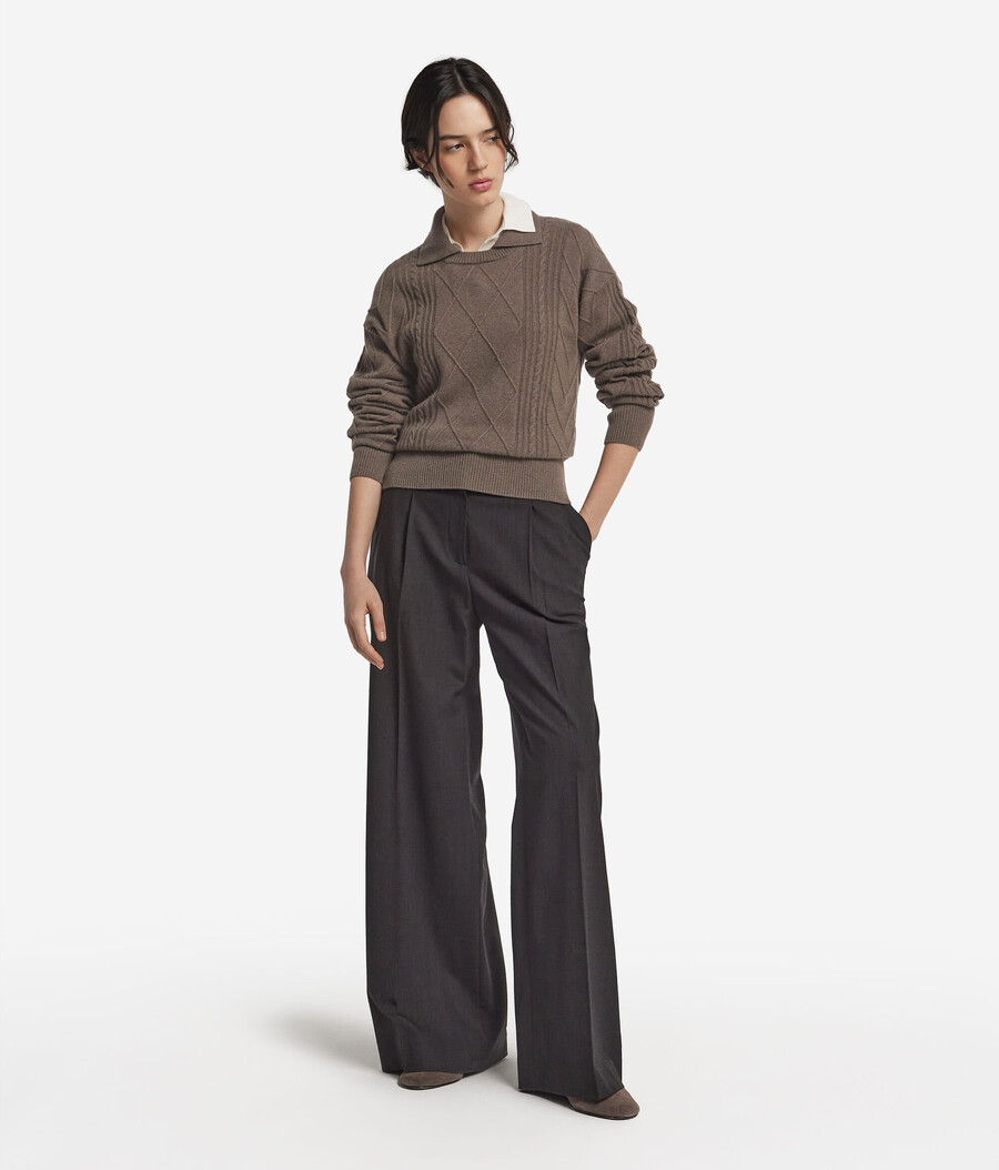 ultraweicher kaschmirpullover mit kragen