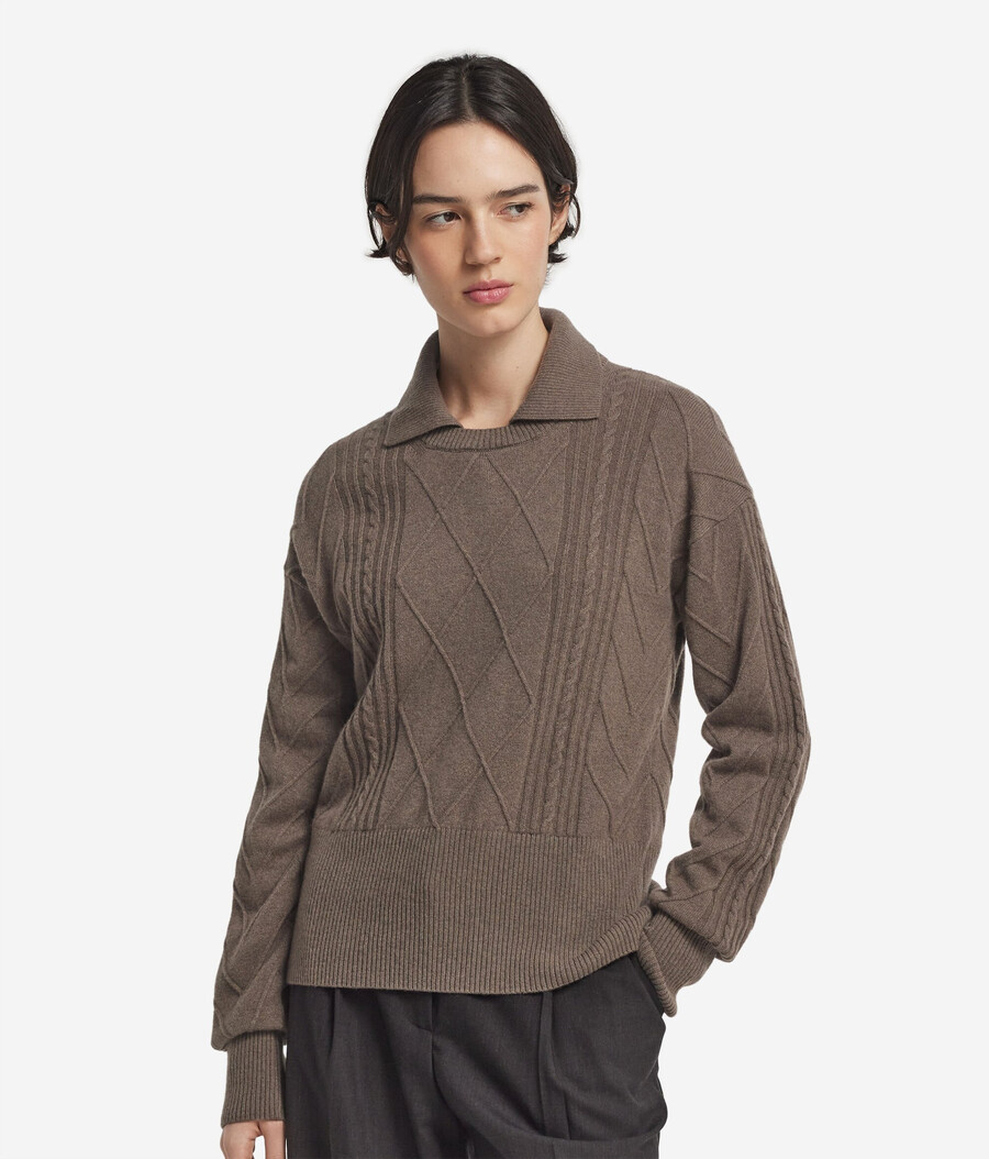 ultraweicher kaschmirpullover mit kragen