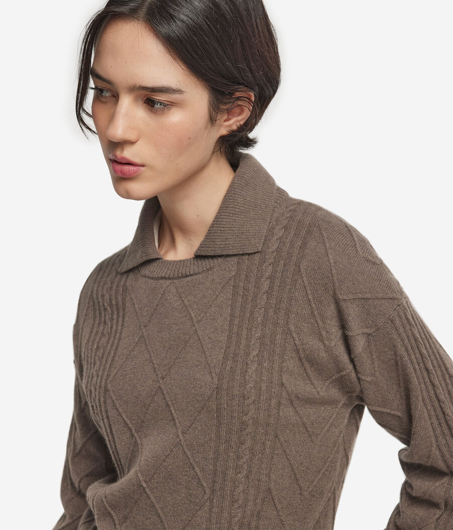 ultraweicher kaschmirpullover mit kragen