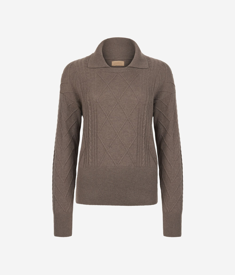 ultraweicher kaschmirpullover mit kragen