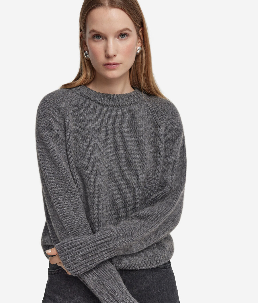 rundhals-pullover aus kaschmir-trikot