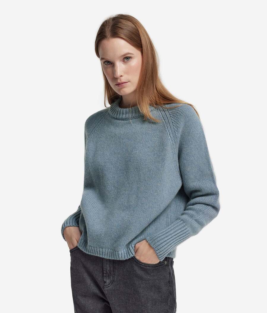 rundhals-pullover aus kaschmir-trikot