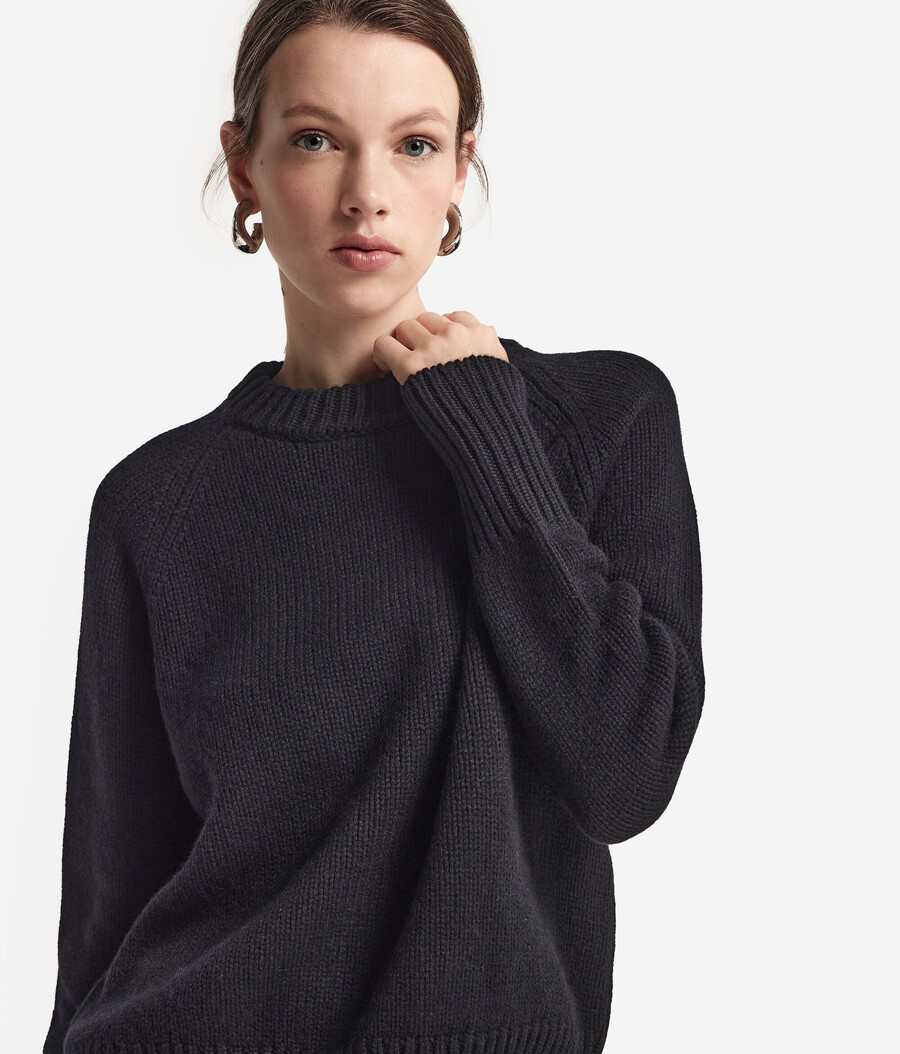 rundhals-pullover aus kaschmir-trikot