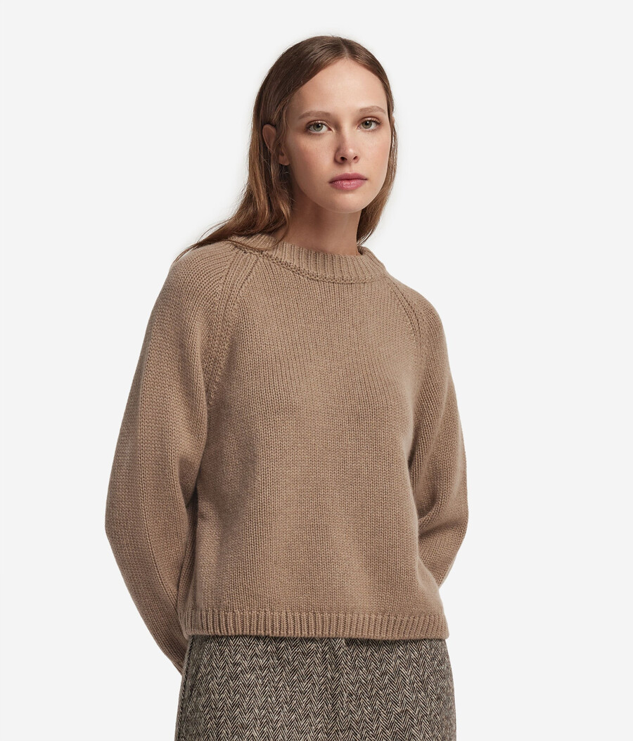 rundhals-pullover aus kaschmir-trikot