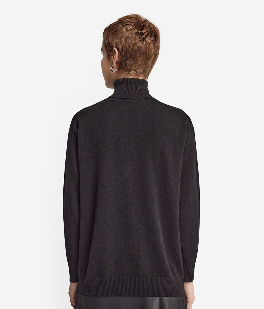 kaschmir-rollkragenpullover mit strasssteinen
