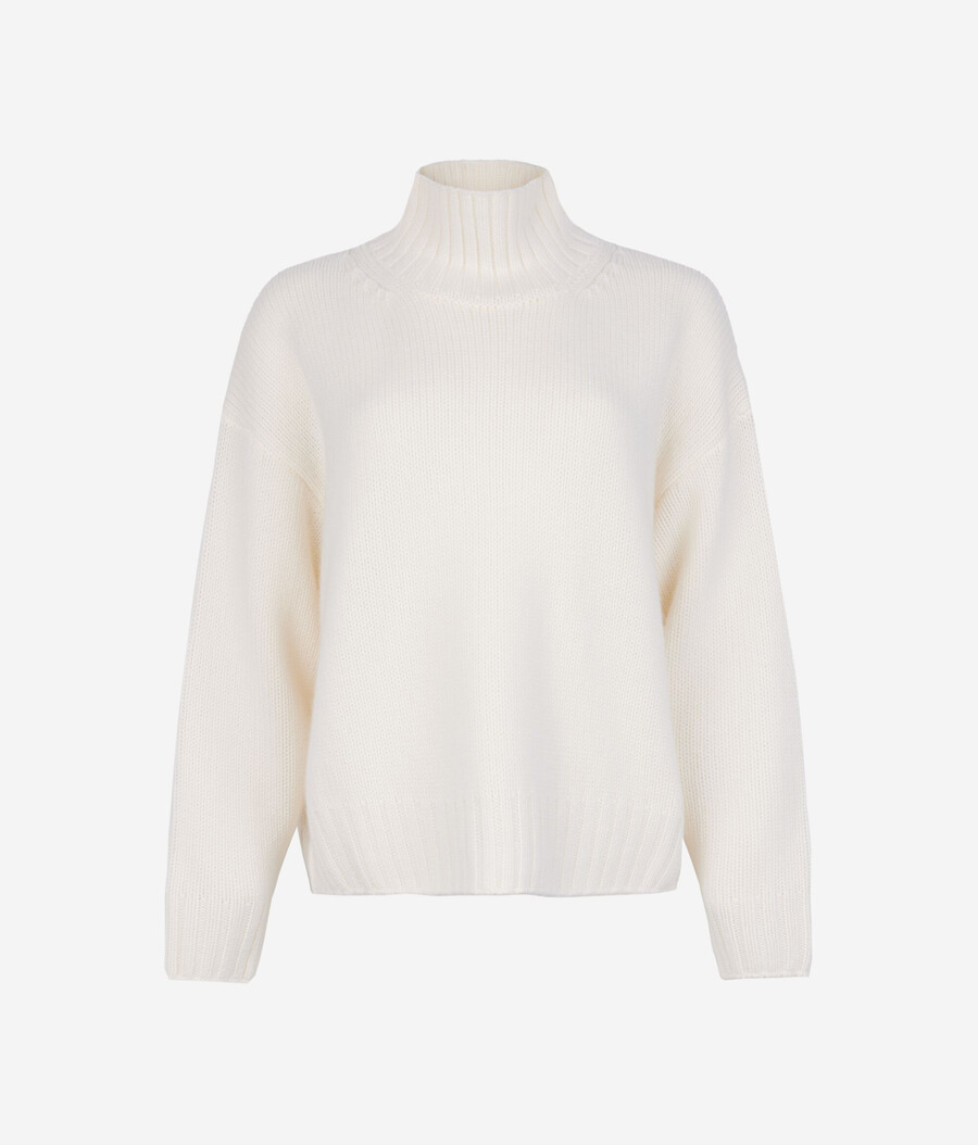 kaschmir-trikot-pullover mit stehkragen