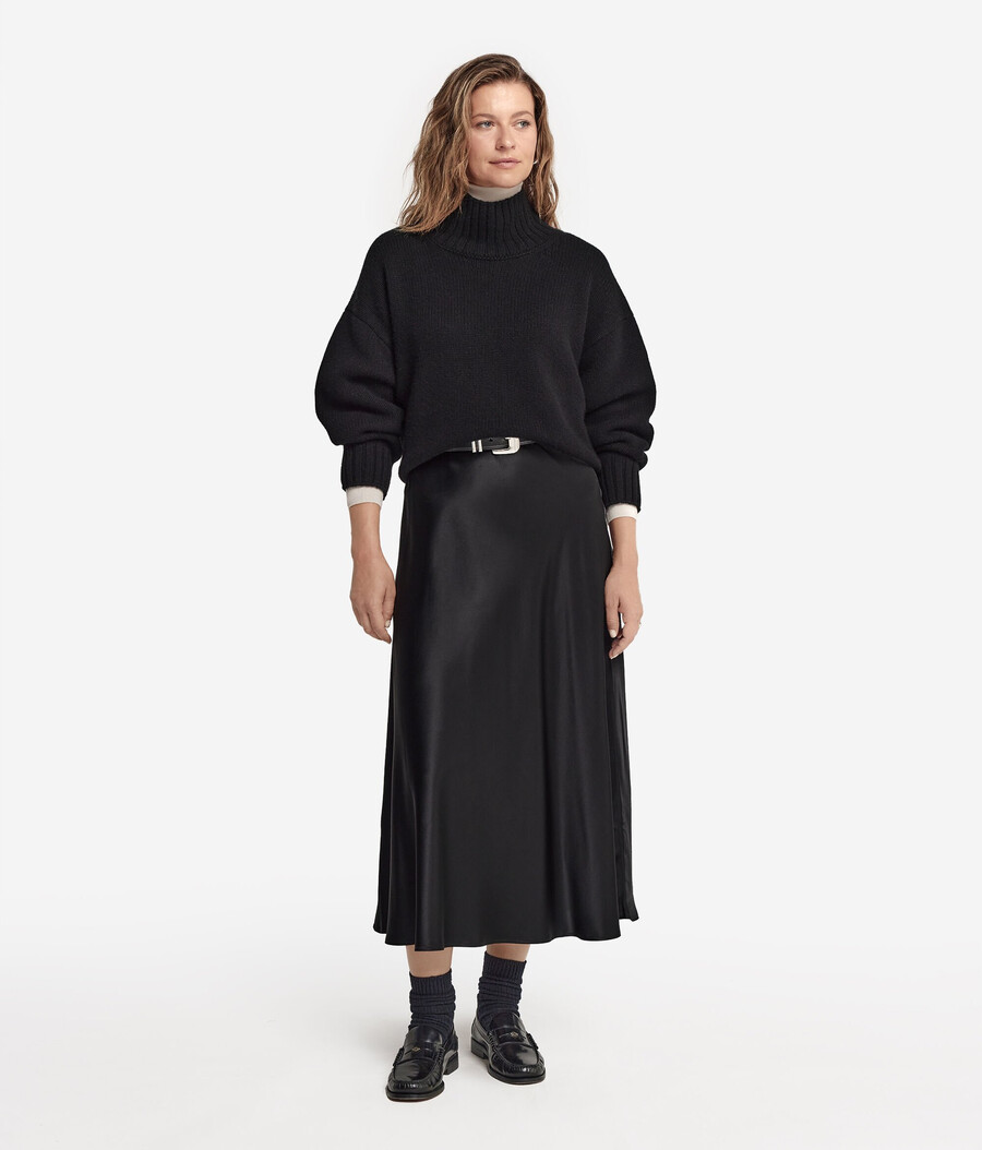 kaschmir-trikot-pullover mit stehkragen