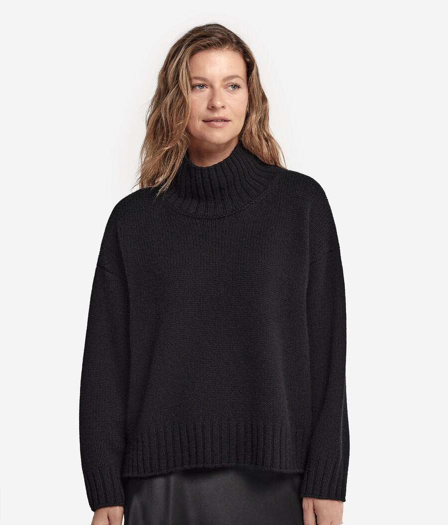 kaschmir-trikot-pullover mit stehkragen