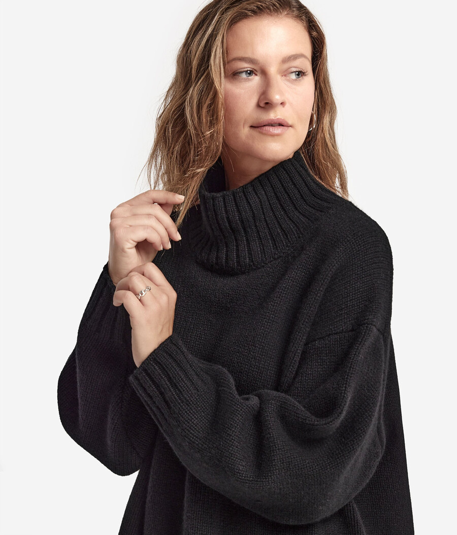 kaschmir-trikot-pullover mit stehkragen