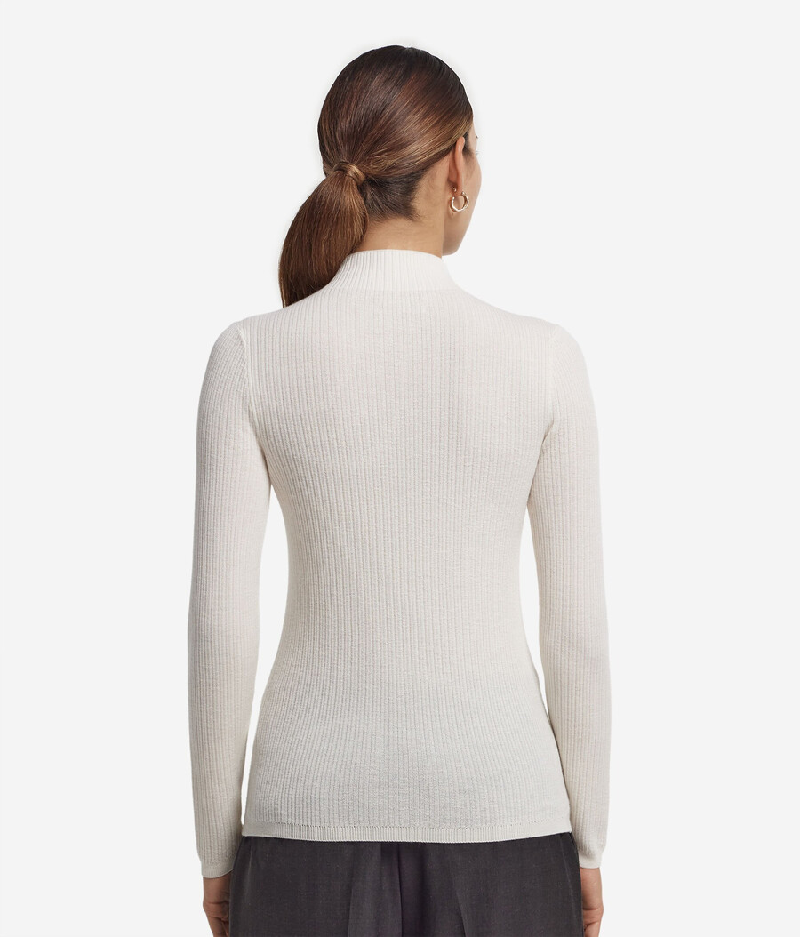 gerippter rollkragenpullover aus ultrafeinem kaschmir