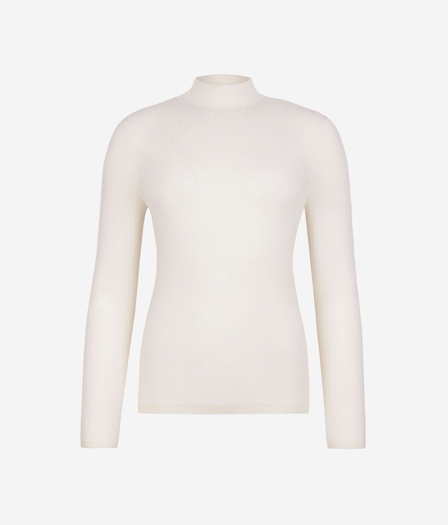 gerippter rollkragenpullover aus ultrafeinem kaschmir