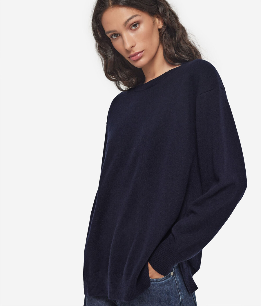 ultraweicher kaschmirpullover mit schlitzen