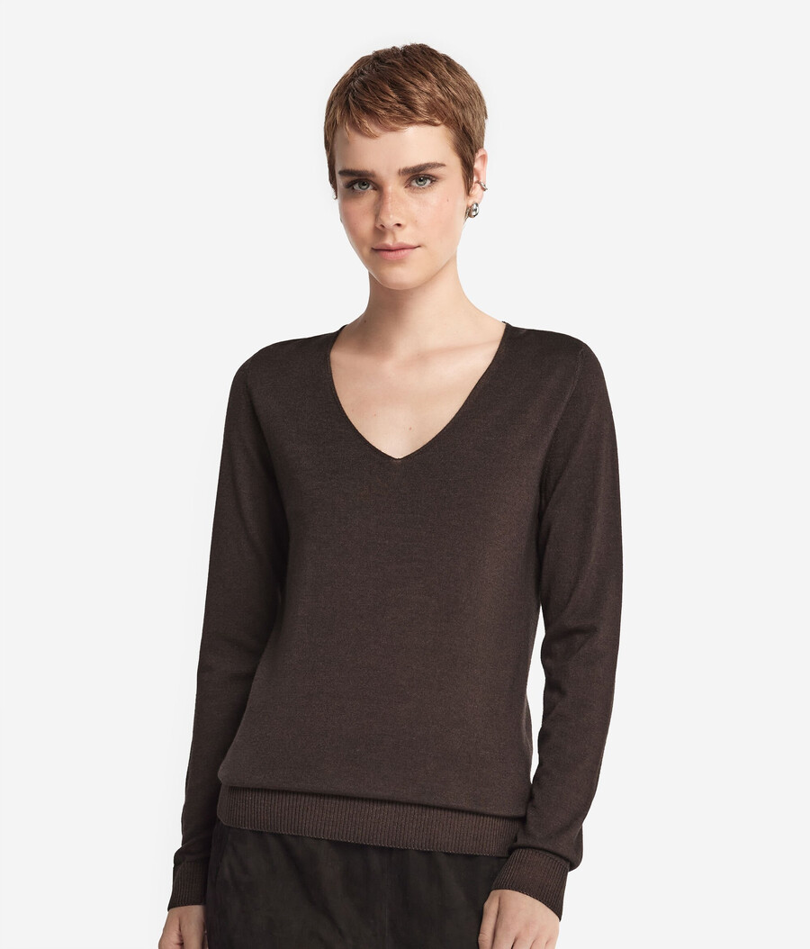 ultrafeiner kaschmirpullover mit v-ausschnitt