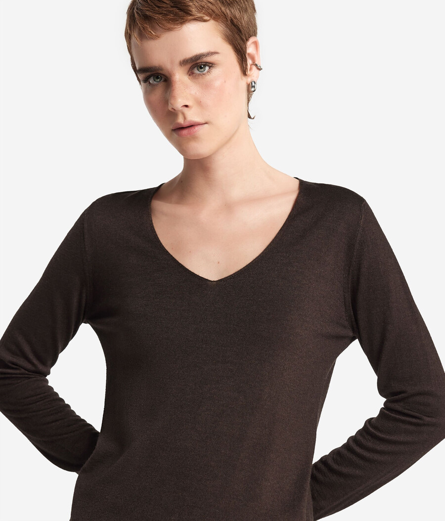 ultrafeiner kaschmirpullover mit v-ausschnitt