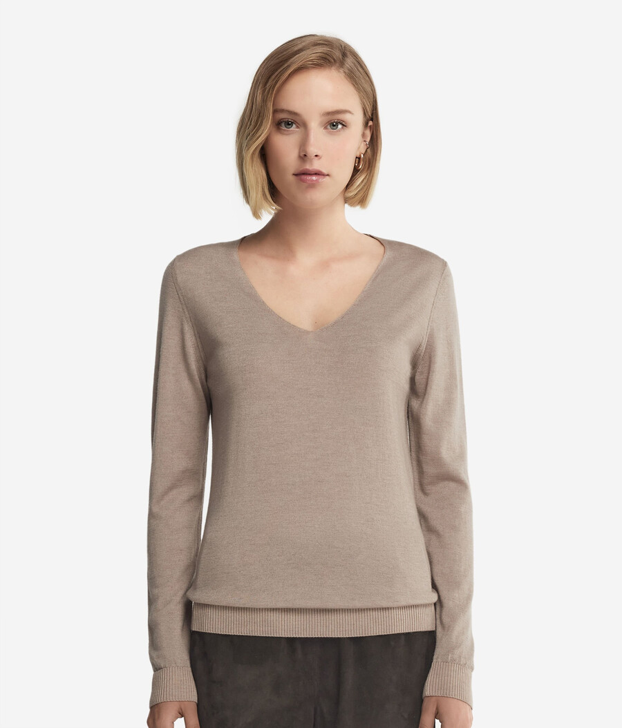 ultrafeiner kaschmirpullover mit v-ausschnitt
