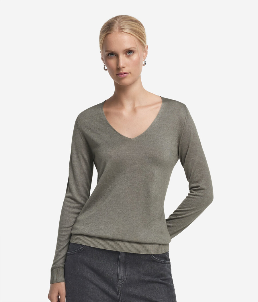 ultrafeiner kaschmirpullover mit v-ausschnitt