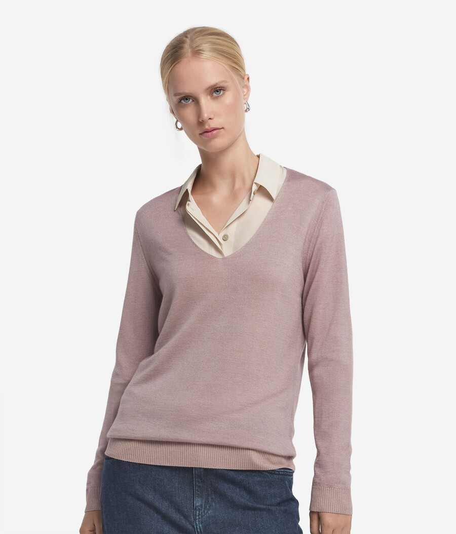 ultrafeiner kaschmirpullover mit v-ausschnitt