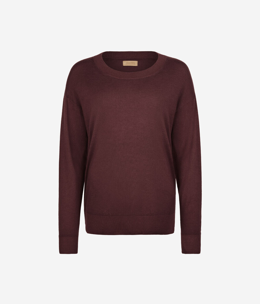 rundhals-kaschmirpullover mit schlitzen