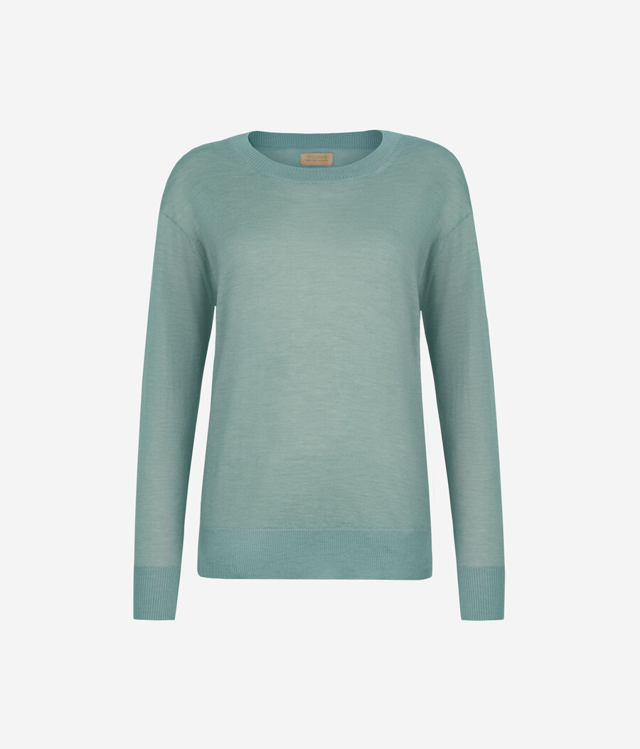 rundhals-kaschmirpullover mit schlitzen