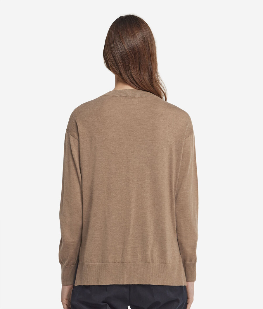 rundhals-kaschmirpullover mit schlitzen