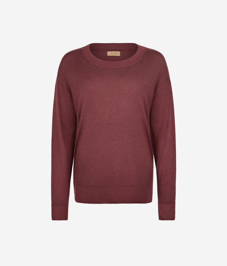 rundhals-kaschmirpullover mit schlitzen