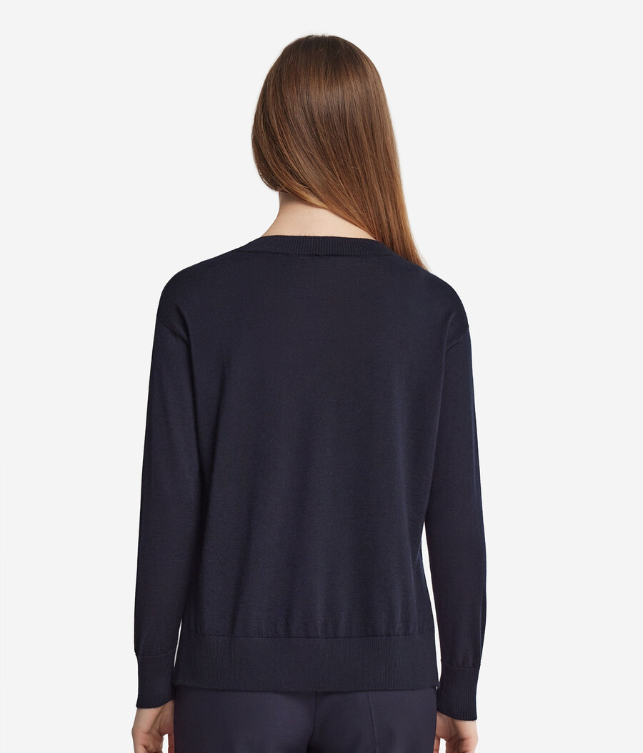 rundhals-kaschmirpullover mit schlitzen