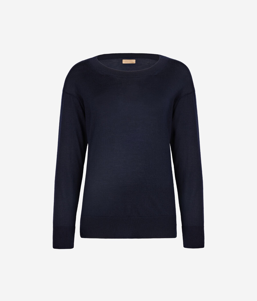 rundhals-kaschmirpullover mit schlitzen