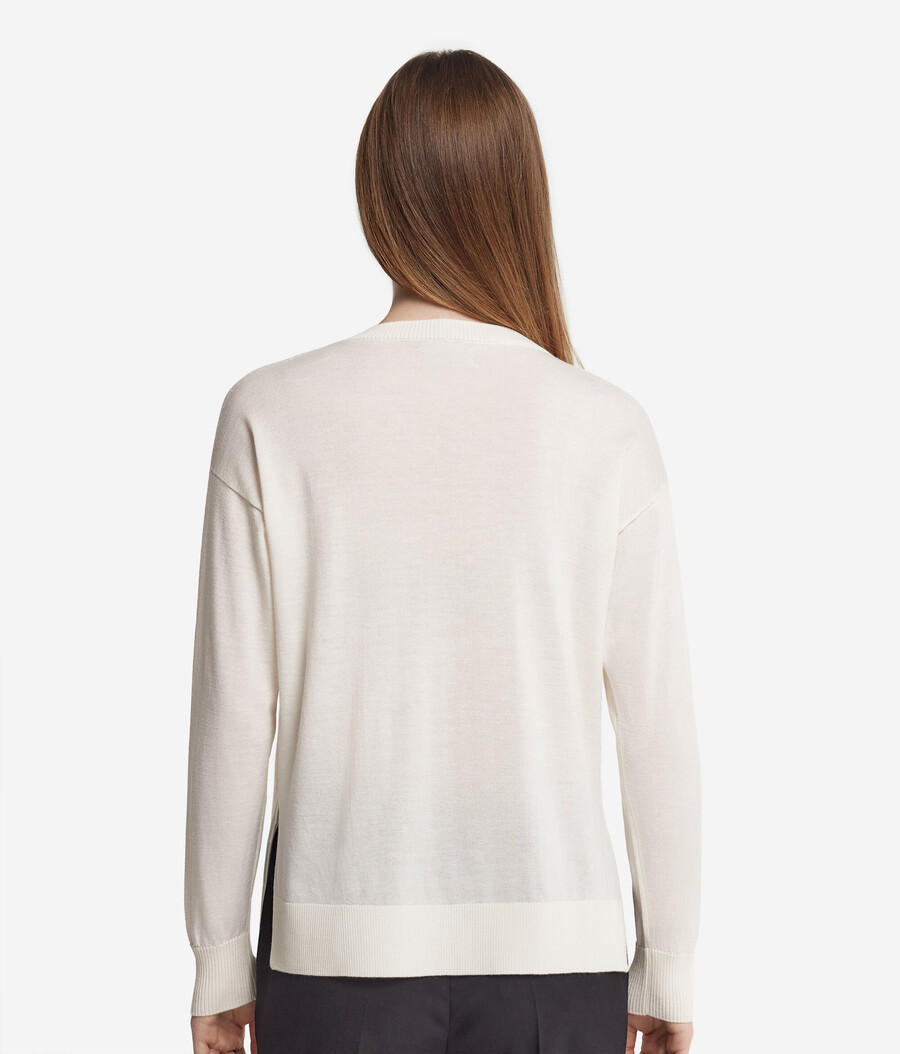 kaschmirpullover mit v-ausschnitt und schlitzen