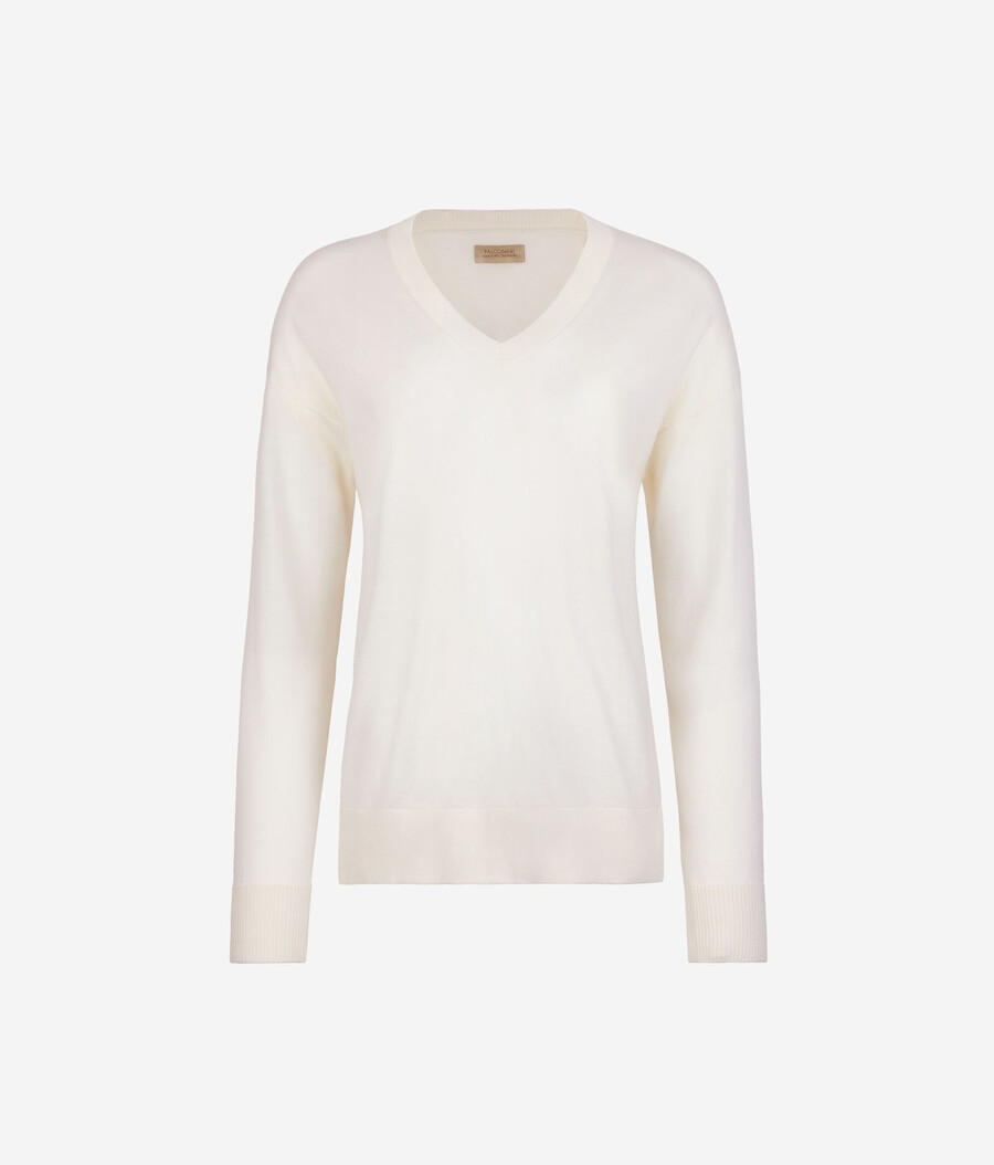 kaschmirpullover mit v-ausschnitt und schlitzen