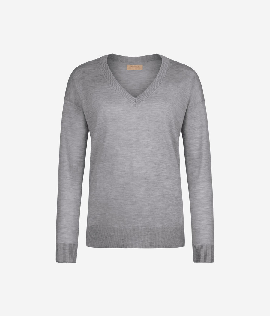 kaschmirpullover mit v-ausschnitt und schlitzen