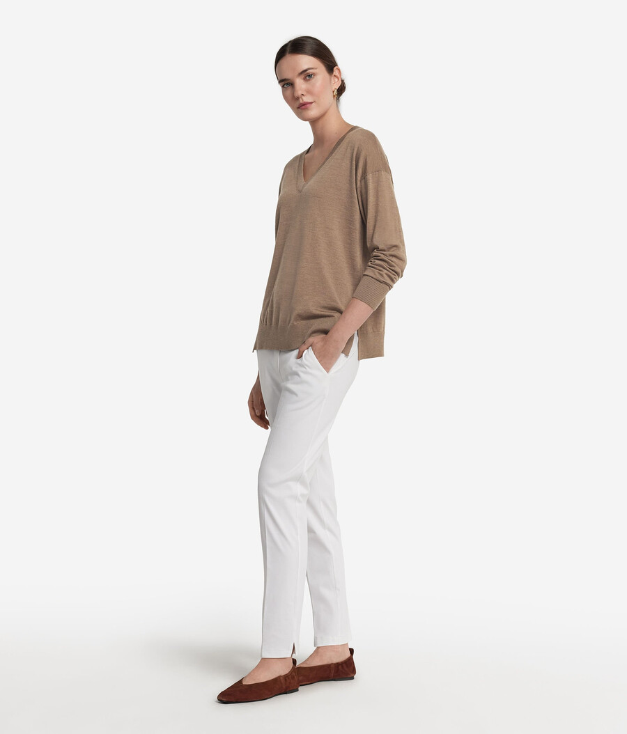 kaschmirpullover mit v-ausschnitt und schlitzen