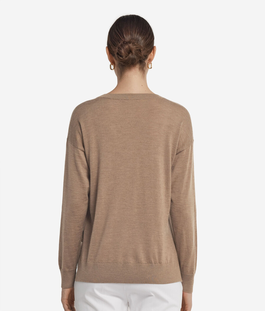 kaschmirpullover mit v-ausschnitt und schlitzen