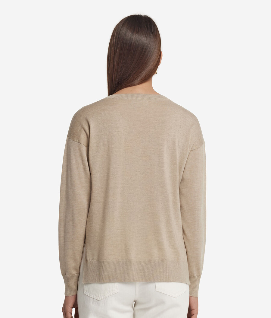 kaschmirpullover mit v-ausschnitt und schlitzen