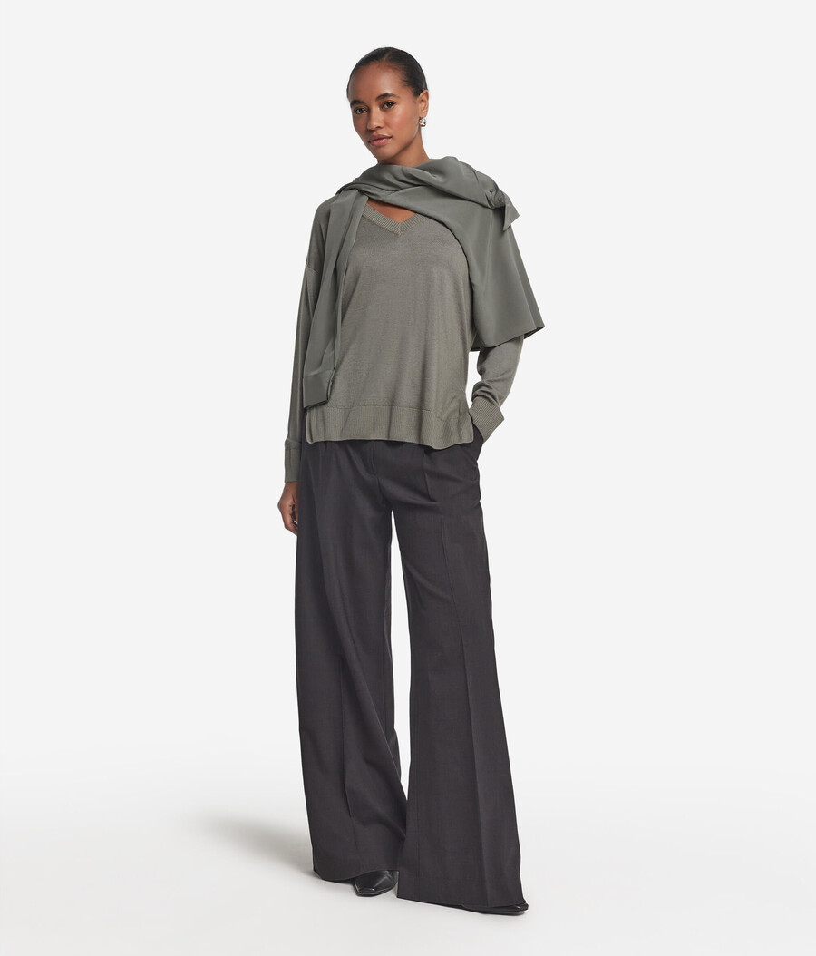 kaschmirpullover mit v-ausschnitt und schlitzen