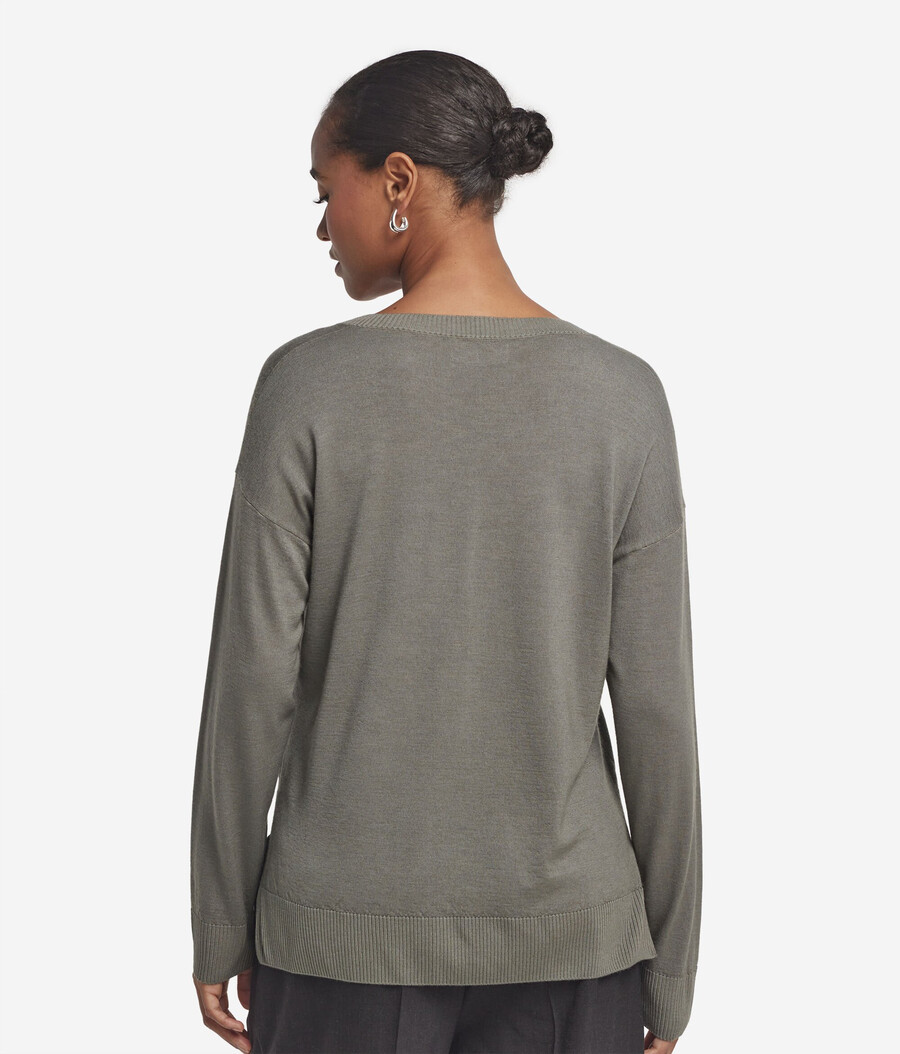 kaschmirpullover mit v-ausschnitt und schlitzen