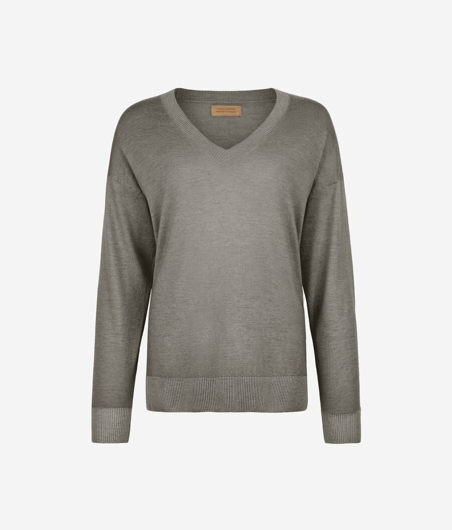 kaschmirpullover mit v-ausschnitt und schlitzen