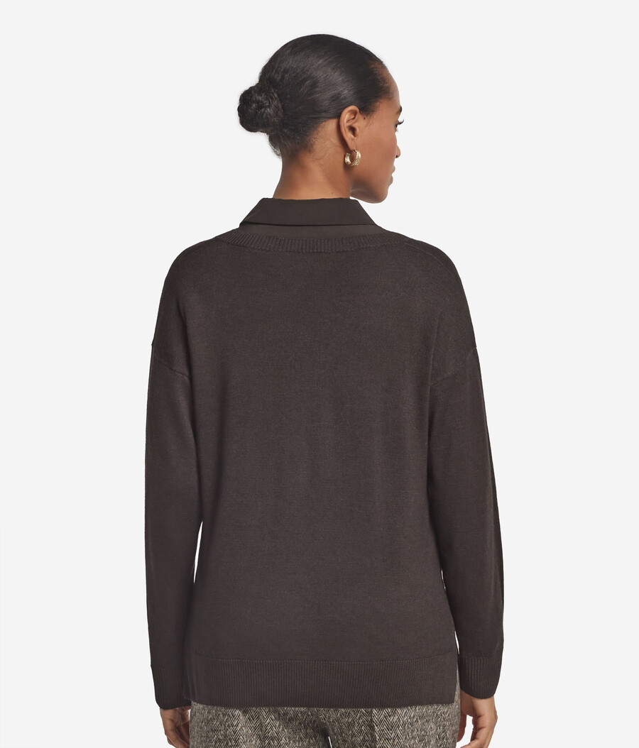 kaschmirpullover mit v-ausschnitt und schlitzen