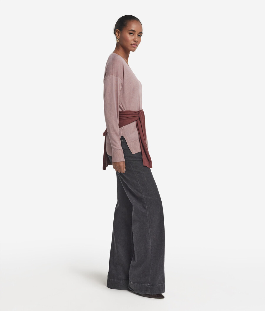kaschmirpullover mit v-ausschnitt und schlitzen