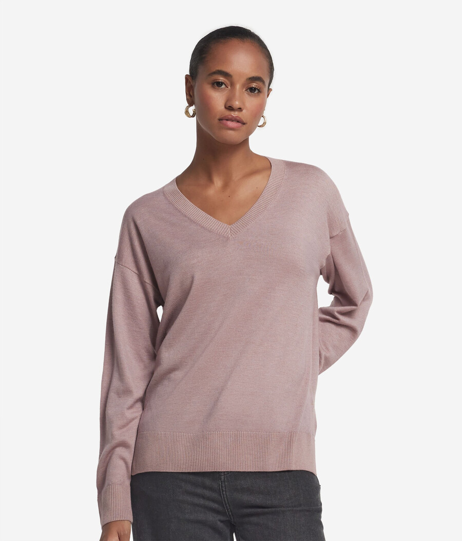 kaschmirpullover mit v-ausschnitt und schlitzen